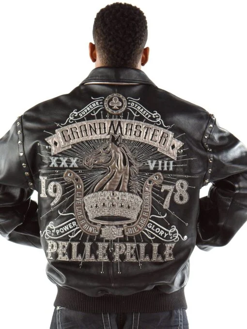 Black Pelle Pelle Grand Master Studded Leather Jacket