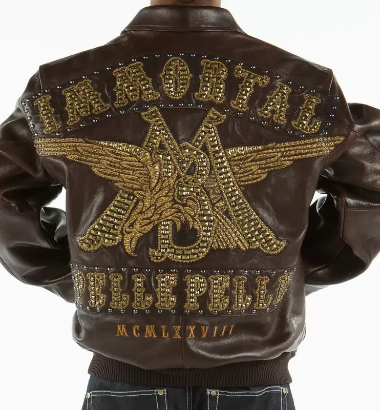 Brown-Pelle-Pelle-Immortal-Studded-Leather-Jacket.webp Pelle Pelle Immortal Brown Leather Jacket - Image 1