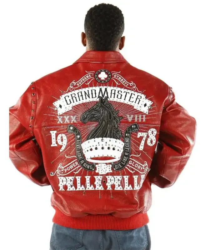 Pelle Pelle Mens Grandmaster Red Plush Jacket