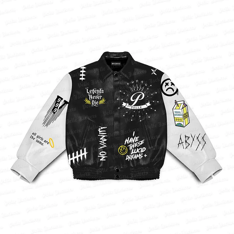 Juice WRLD Legends Never Die Black & White Varsity Jacket