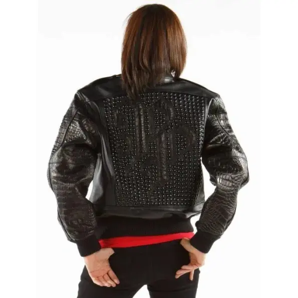 Pelle Pelle Leather Glowing Black MB Bomber Jacket