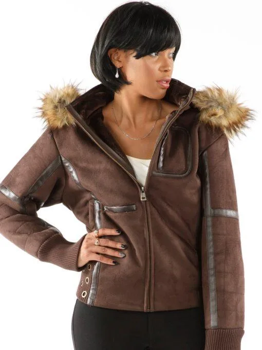 Ladies Pelle Pelle Winged Brown Jacket
