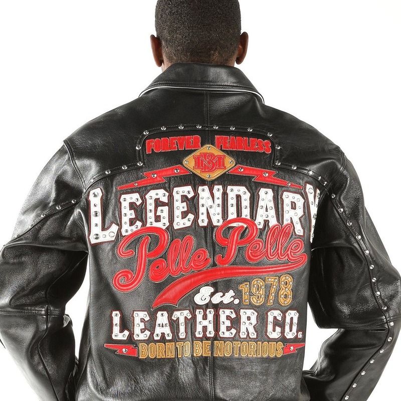 Legendary-Pelle-Pelle-Black-Red-MB-Leather-Jacket.jpg Legendary Pelle Pelle Black Red MB Leather Jacket - Image 1