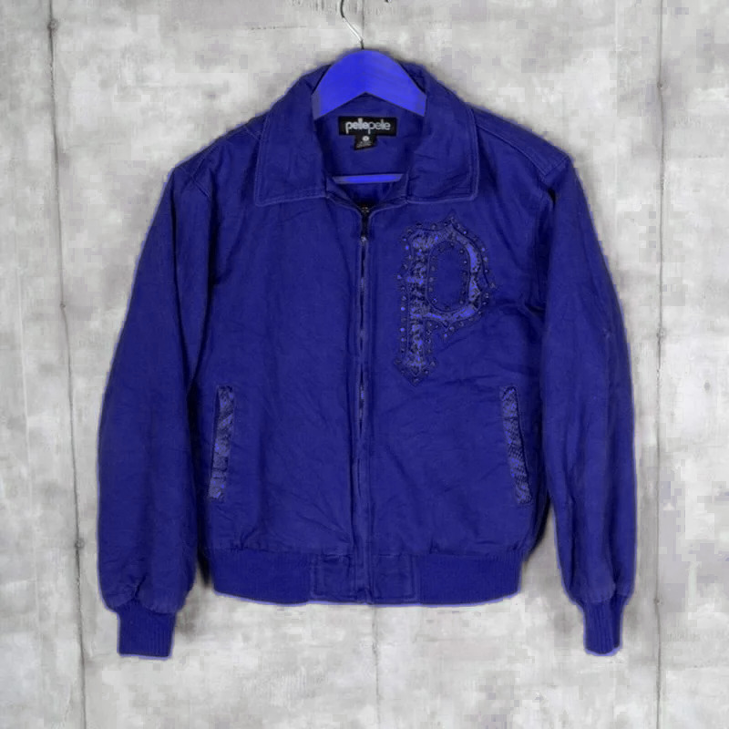 Marc-Buchanan-Pelle-Pelle-Womens-Bomber-Navy-Blue-Jacket.jpg Marc Buchanan Pelle Pelle Womens Bomber Navy Blue Jacket - Image 1