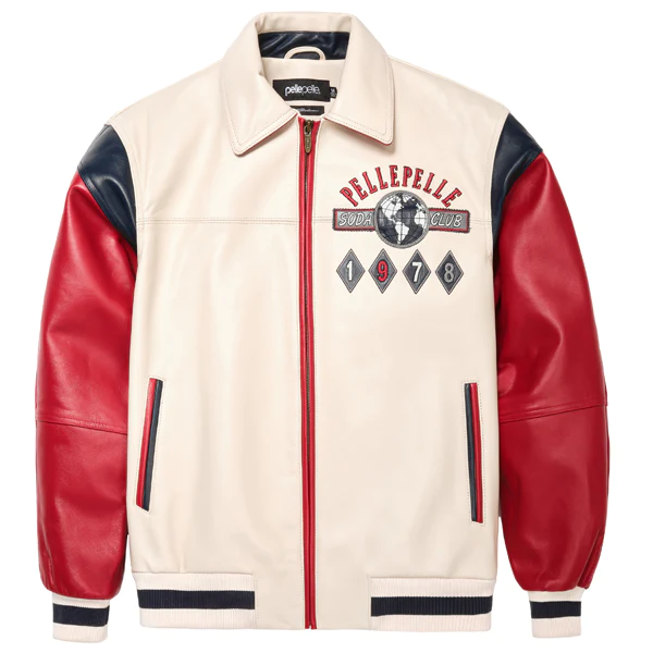 Men Pelle Pelle World Famous Soda Club Plush Red Jacket
