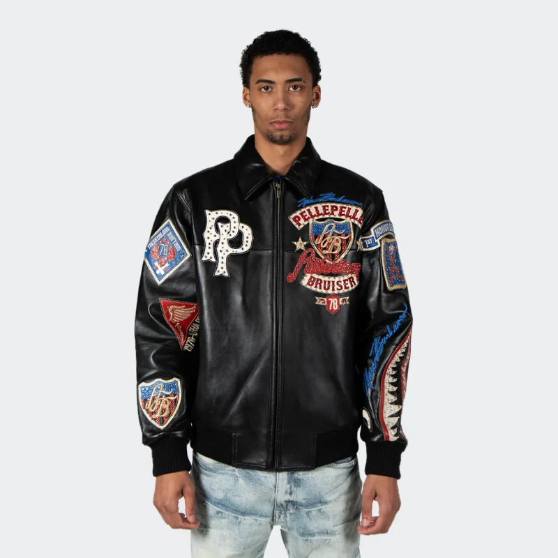 Men’s Pelle Pelle American Bruiser Leather Jacket Black