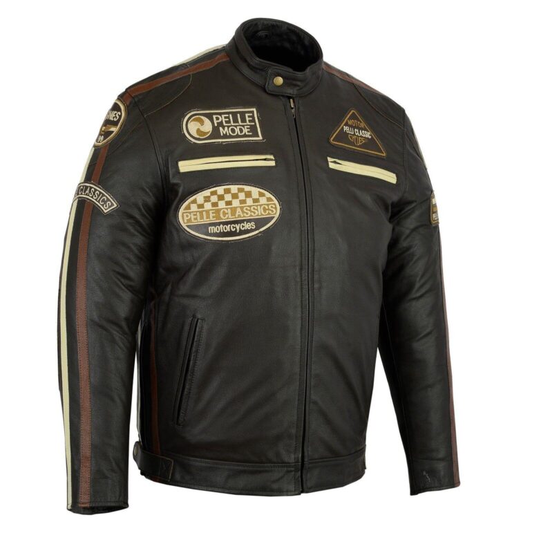 Pelle Fashion Motorbike Motorcycle Black Jacket