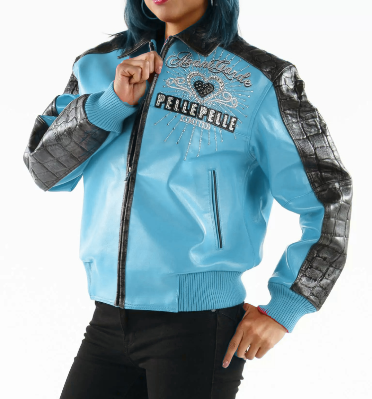 Pelle-Pelle-Avant-Garde-Blue-37-Years-Strong-Jacket-1.png Pelle Pelle Avant Garde Turquoise 37 Years Strong Jacket - Image 1