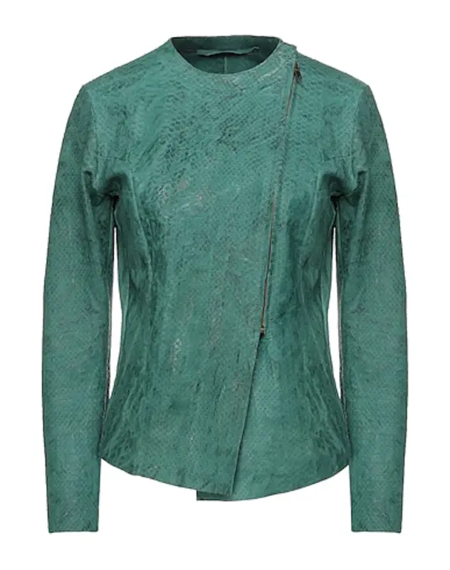 Pelle Pelle Biker Ovine Green Leather Jacket