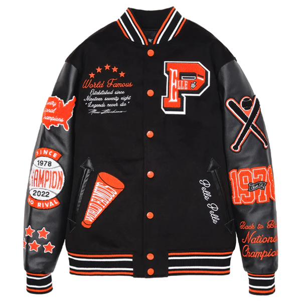 Pelle Pelle Black And Grey Varsity Jacket