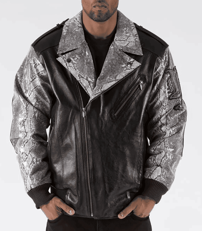 Pelle Pelle Black and Grey Leather Jacket