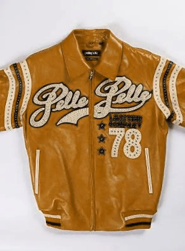 Pelle Pelle Light Brown Varsity Leather Jacket