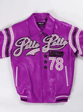 Pelle Pelle Dark Purple Varsity Leather Jacket