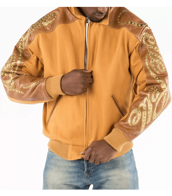 Pelle-Pelle-Caramel-Script-Studded-Wool-Jacket.png Pelle Pelle Caramel Script Studded Wool Jacket