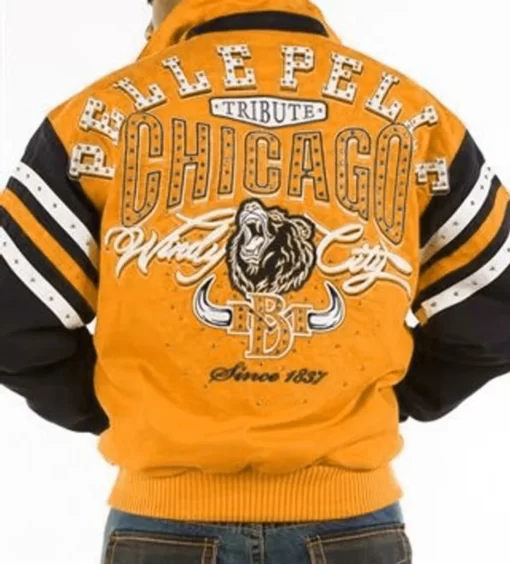 Pelle Pelle Chicago Tribute Mustard Varsity Jacket