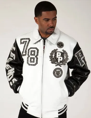 Pelle-Pelle-Encrusted-Varsity-White-Plush-Mens-Leather-Jacket.webp Pelle Pelle Encrusted Varsity White Plush Mens Leather Jacket