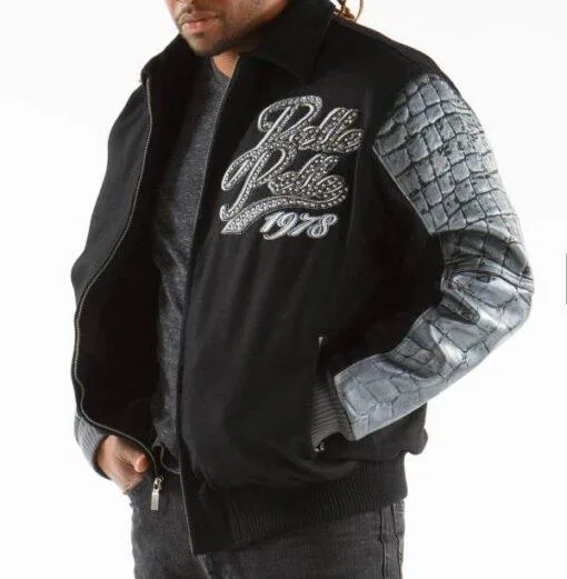 Pelle-Pelle-Exotic-Black-1978-Wool-Leather-Jacket-jpg.webp Pelle Pelle Exotic Black 1978 Wool Leather Jacket
