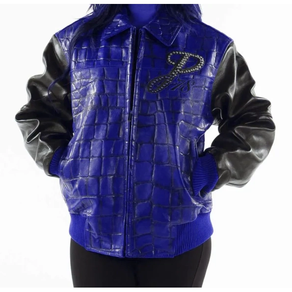 Pelle Pelle Exotic Studded Blue Black Jacket