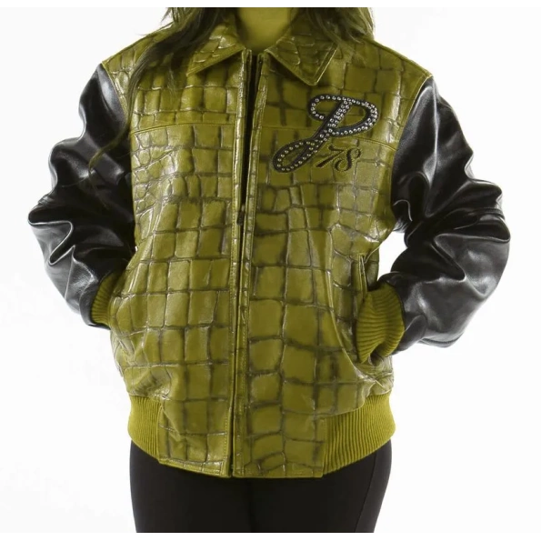 Pelle Pelle Exotic Studded Olive Black Jacket