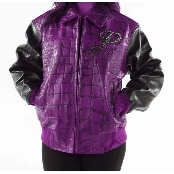 Pelle Pelle Exotic Studded Purple Black Jacket