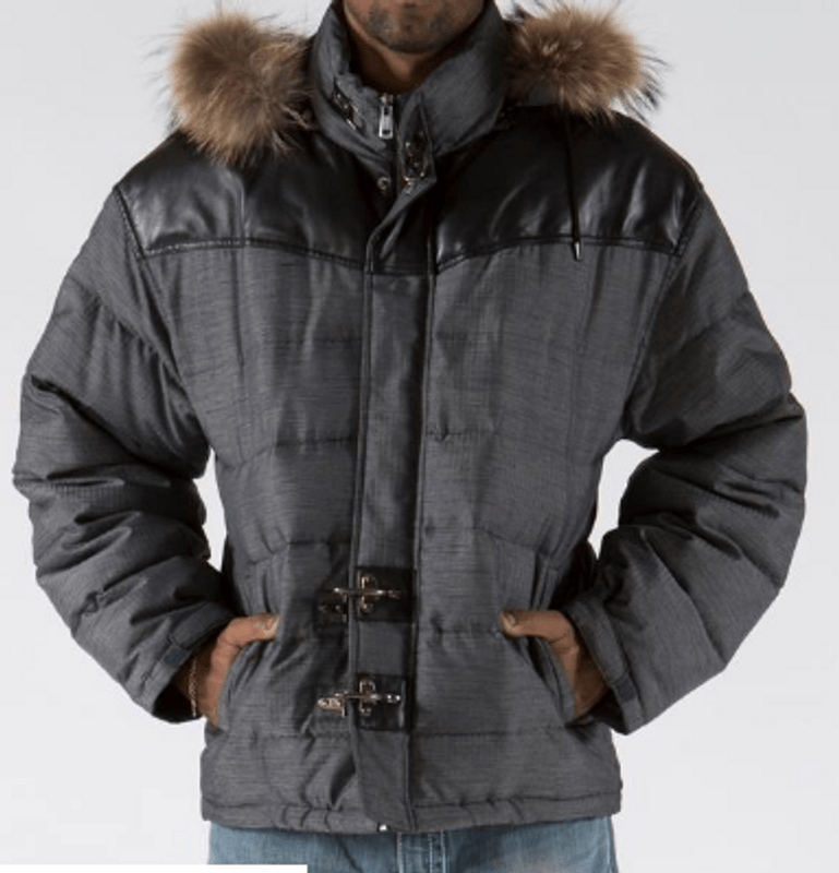 Pelle Pelle Shield Yoke Fur Gray Color Nylon Jacket