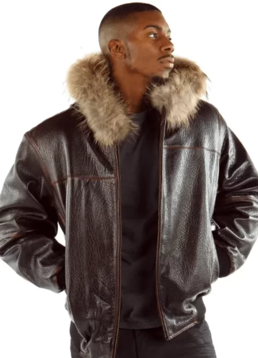 Pelle Pelle Hooded Script Leather Jacket