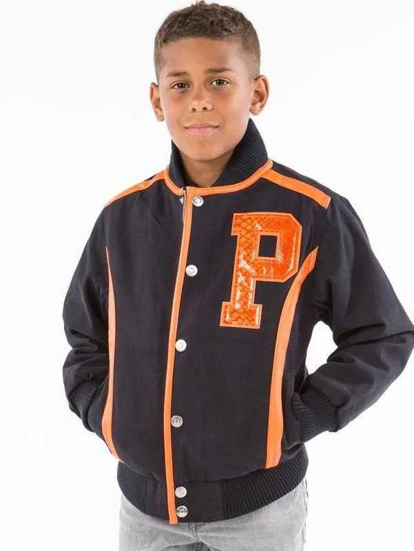 Pelle-Pelle-Kids-Black-Orange-Detroit-Jacket.webp Pelle Pelle Kids Black & Orange Detroit Jacket
