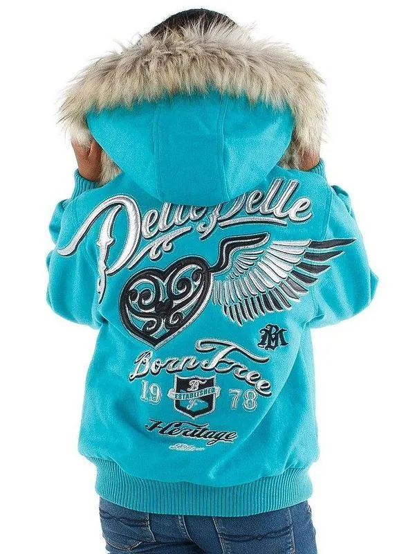 Pelle-Pelle-Kids-Born-Free-Heritage-Neon-Blue-Wool-Jacket.webp Pelle Pelle Kids Born Free Heritage Neon Blue Wool Jacket