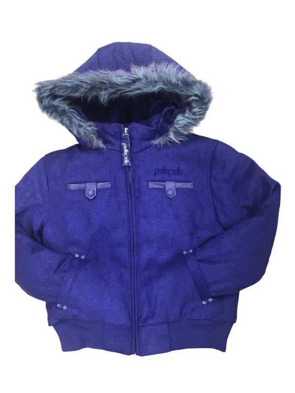 Pelle Pelle Kids Hooded Blue Bomber Jacket