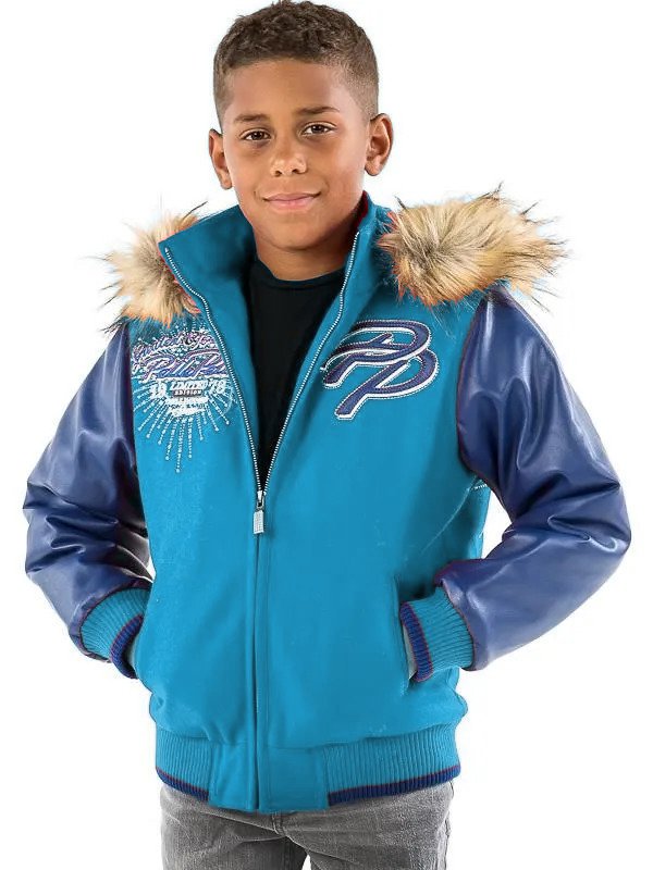 Pelle-Pelle-Kids-Limited-Edition-Blue-Turquoise-Jacket-1.png Pelle Pelle Kids Limited Edition Blue & Turquoise Jacket - Image 1