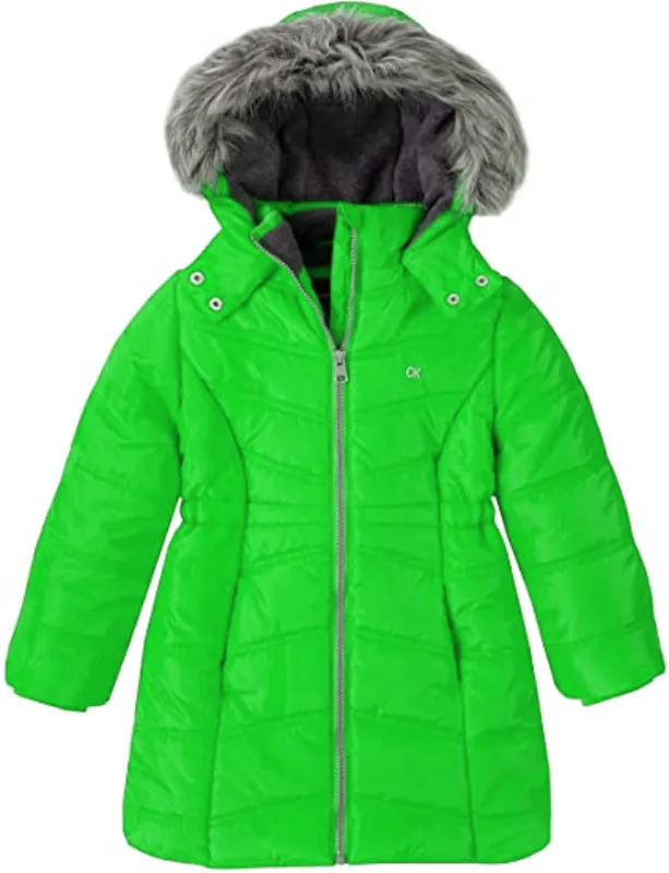 Pelle Pelle Kids Long Puffer Aerial Cabaret Green Coat