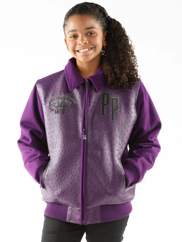 Pelle Pelle Kids Purple Shirt Collar Jacket