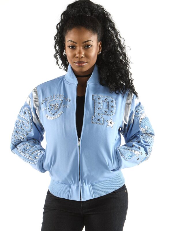 Pelle Pelle Ladies Eclipse Varsity Sky Blue Jacket