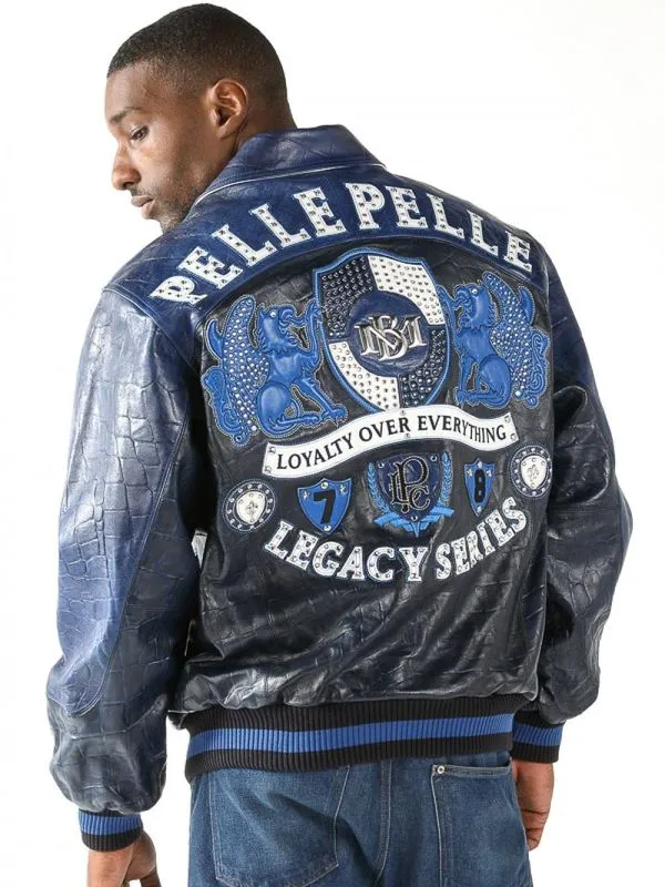 Pelle Pelle Legacy Over Everything Blue Leather Jacket