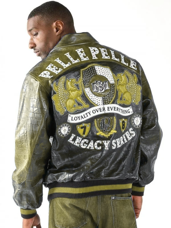 Pelle-Pelle-Legacy-Over-Everything-Olive-Leather-Jacket.jpg Pelle Pelle Legacy Over Everything Olive Leather Jacket - Image 1