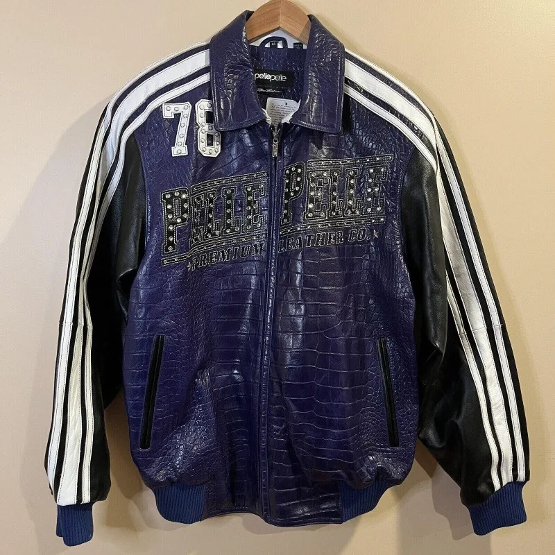 Pelle Pelle Marc Buchanan Blue Rhinestone Studded Jacket