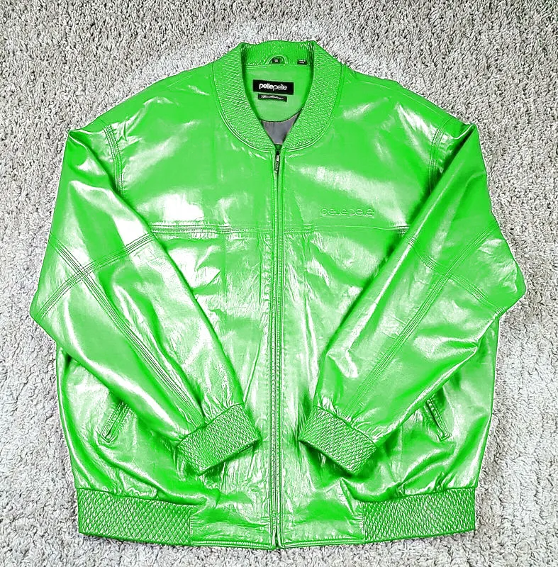 Pelle Pelle Marc Buchanan Custom Light Green Leather Jacket