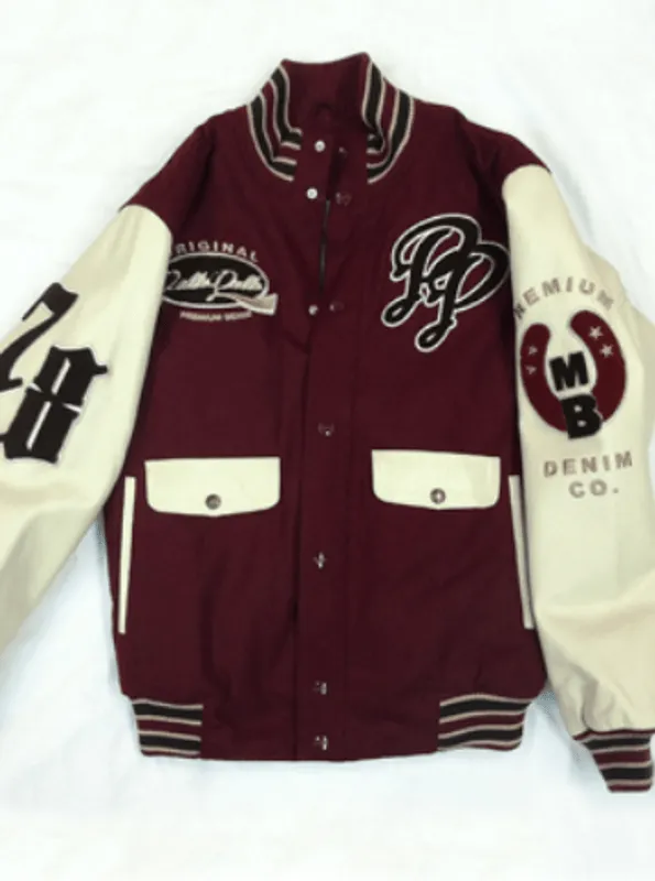 Pelle Pelle Maroon Varsity Jacket