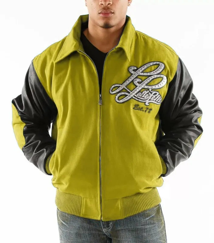 Pelle Pelle Mens 1978 Notorious Yellow Varsity Jacket
