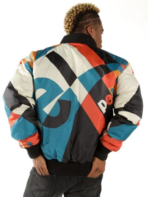 Pelle Pelle Mens Abstract Bomber Blue Jacket