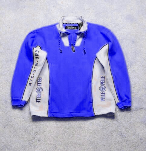 Pelle-Pelle-Mens-Biker-Pullover-Blue-Jacket.jpg Pelle Pelle Mens Biker Pullover Blue Jacket - Image 1