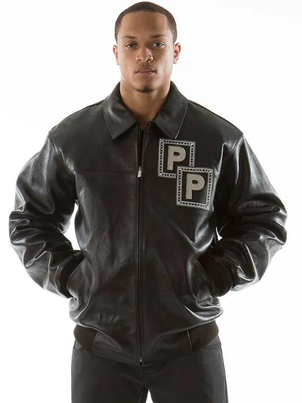 Pelle Pelle Mens Black Jeweled Jacket