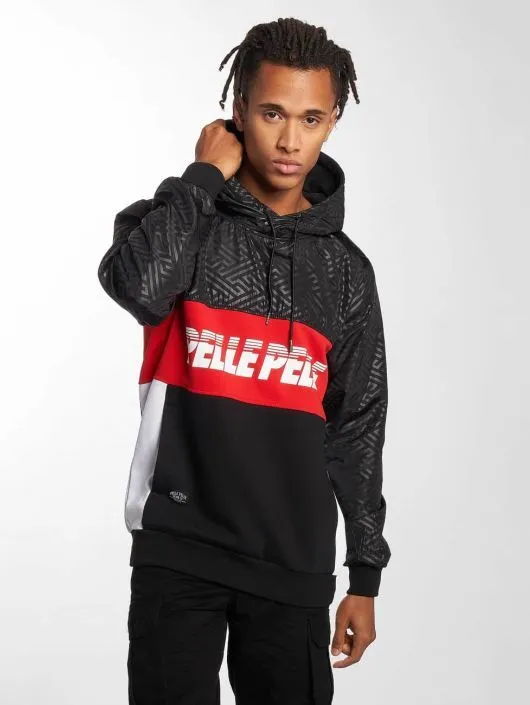 Pelle Pelle Mens Black and Red Multicolor Hoodie