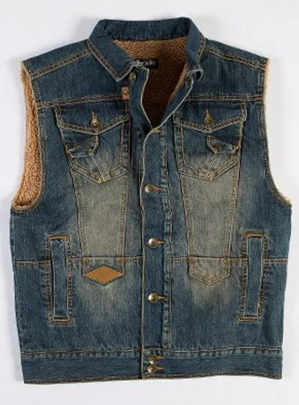 Pelle Pelle Mens Blue Denim Vest