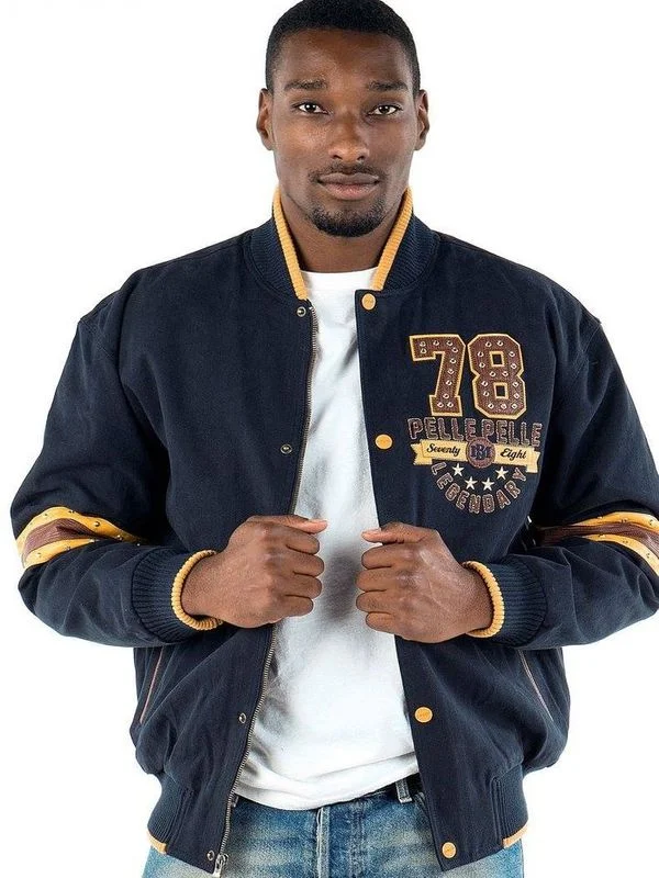 Pelle Pelle Mens Blue Legendary 78 Bomber Jacket