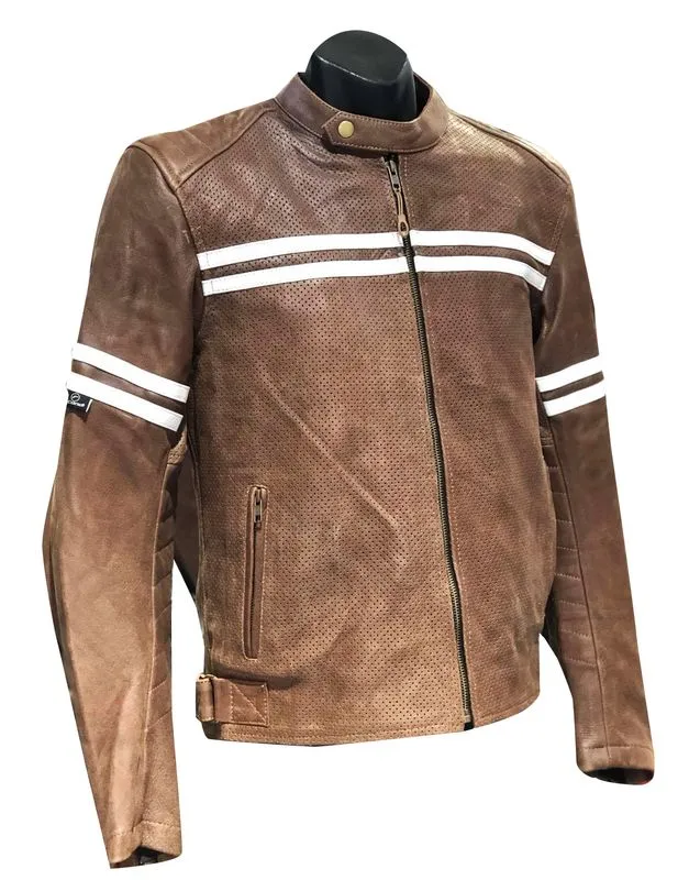Pelle Pelle Mens Brown Biker Leather Jacket