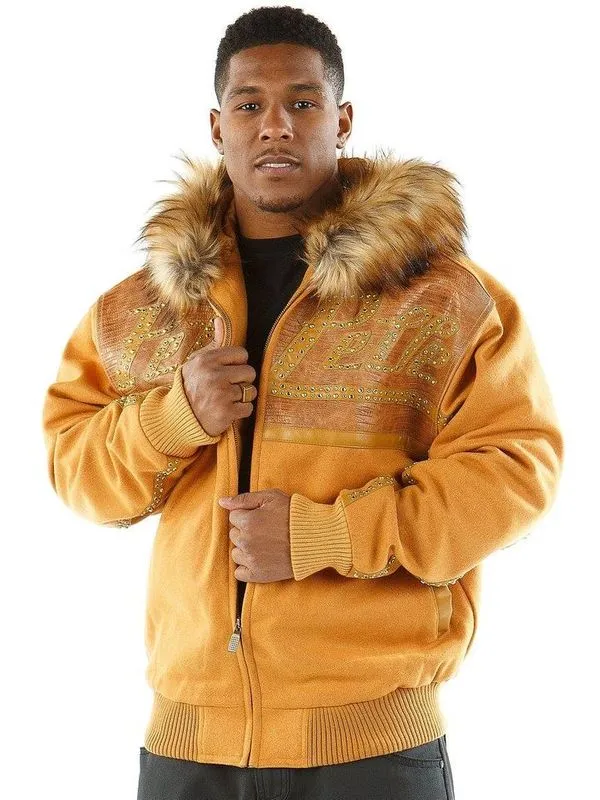 Pelle-Pelle-Mens-Brown-Fur-Hooded-Wool-Jacket.webp Pelle Pelle Mens Brown Fur Hooded Wool Jacket