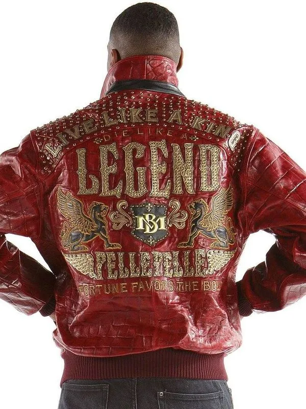 Pelle-Pelle-Mens-Crocodile-Skin-Live-Like-a-King-Red-Jacket.webp Pelle Pelle Mens Crocodile Skin Live Like a King Red Jacket