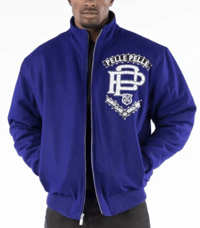 Pelle Pelle Mens Elite Series Blue Jacket