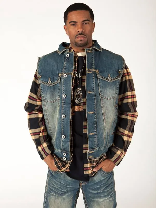 Pelle Pelle Mens Light Blue Denim Vest